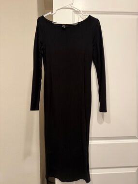 Forever 21 Black Long Sleeve Midi Dress